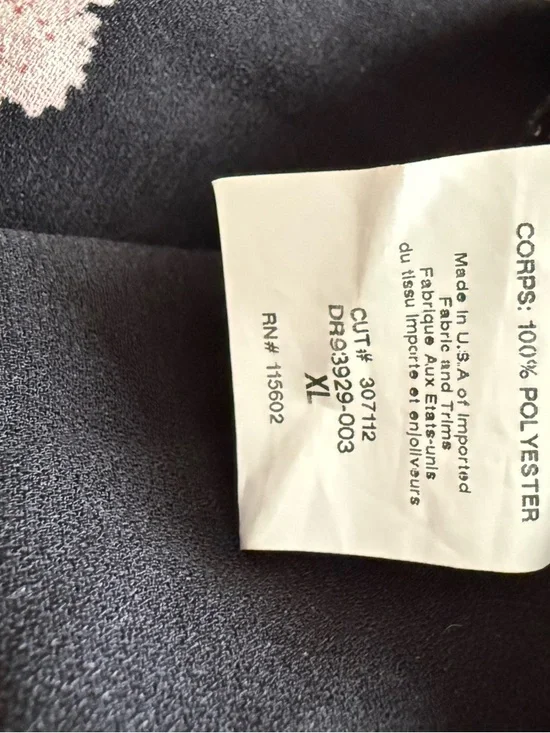 Lush Black Floral Mini Dress Women’s XL Flowy Strappy Swing - Picture 4 of 5